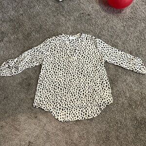 Lush Black and Cream Leopard Print Top